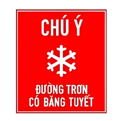 Chú ý đường trơn có băng tuyết